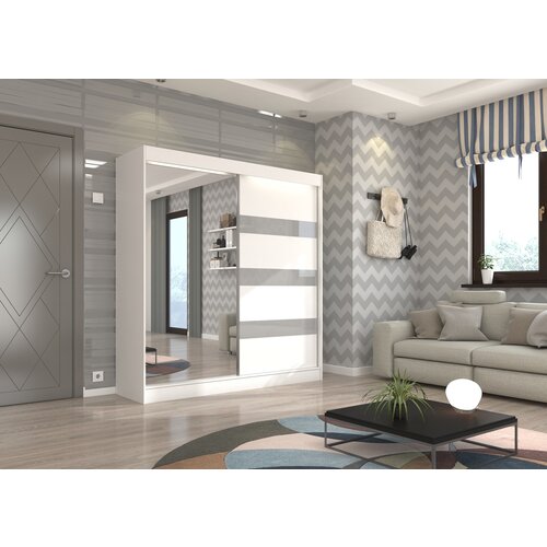 ADRK GARDEROBNA OMARA TOURA 200 CM (VE� BARV)-Bela/Siva Cene