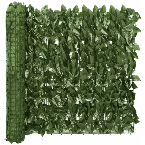 Balkonski zastor s tamnozelenim lišćem 300 x 75 cm