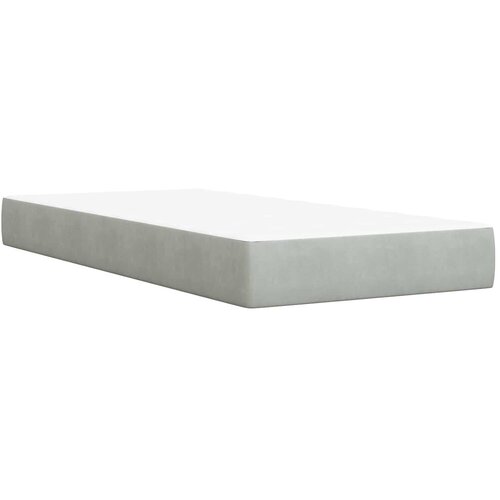  s box springom madracem i LED-om Svjetlosiva Baršun - Svjetlosiva 90 x 190 cm Kristal s dugmadima Cene