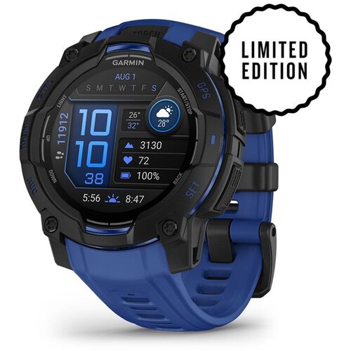 Garmin pametni sat Instinct 3 45 mm AMOLED, crni, remen crno-plavi (Limited Edition) Cijene