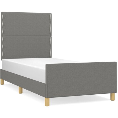 Maison Chic Posteljni okvir - Enojna postelja - Postelja za odrasle brez vzmetnice temno siv 90x190 cm blago-J7896, (21761515) Slike