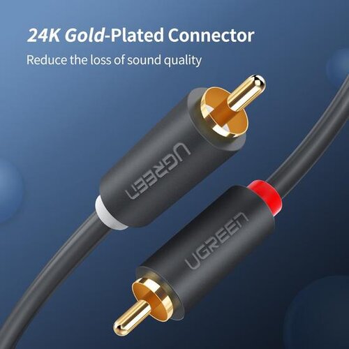 Ugreen (činč) na 2RCA (činč) kabel 2RCA 3m (črn), (20627555) Slike
