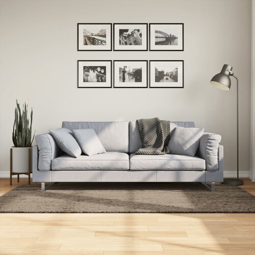 VidaXL Tepih ISTAN s visokim vlaknima sjajni izgled sivi 100x200 cm Slike