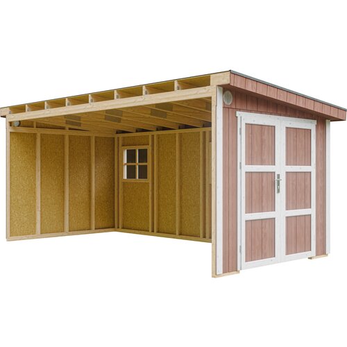Timbela Vrtna hišica vrhunske kakovosti 11,47 m² - V231x248x530 cm - Brez tal in stranske stene - M940B-REDWOOD RED, (5000117213) Cene