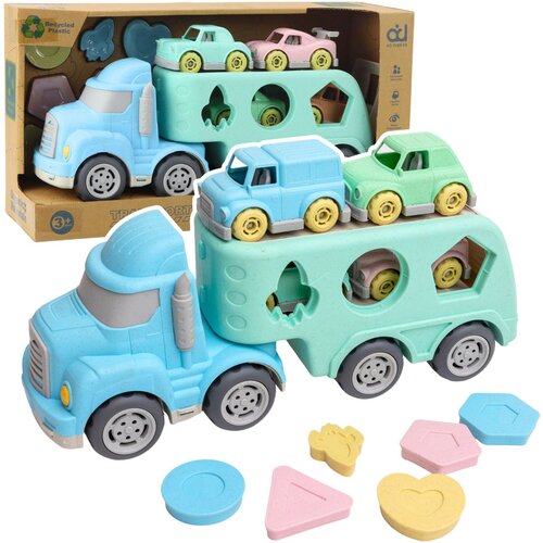 Truck Tow Educational Sorter With Cars Blocks Pastel BIO Plastic Slike