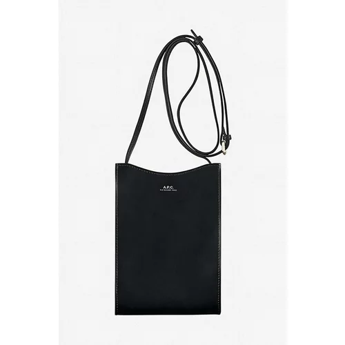 A.P.C. Usnjena torbica za okoli pasu črna barva