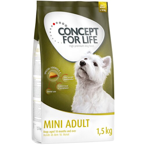 Concept for Life suha pasja hrana 4 x 1 kg / 1,5 kg po posebni ceni! - Mini Adult 6kg (4 x 1,5kg) Slike