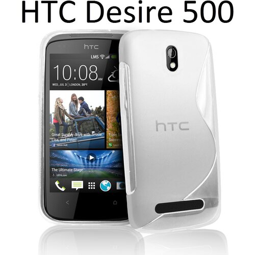  Gumijasti / gel etui S-Line za HTC Desire 500 - beli Slike