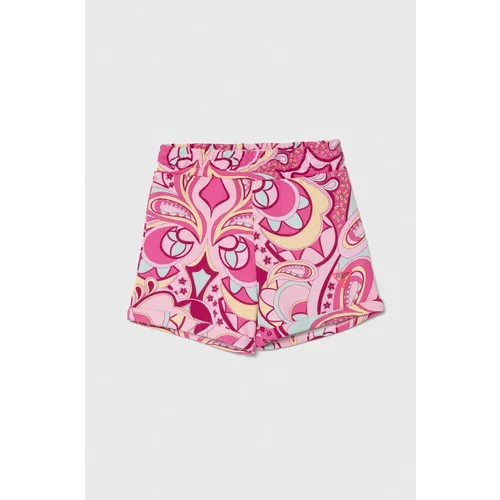 Guess Dječje pamučne kratke hlače boja: ružičasta, s uzorkom