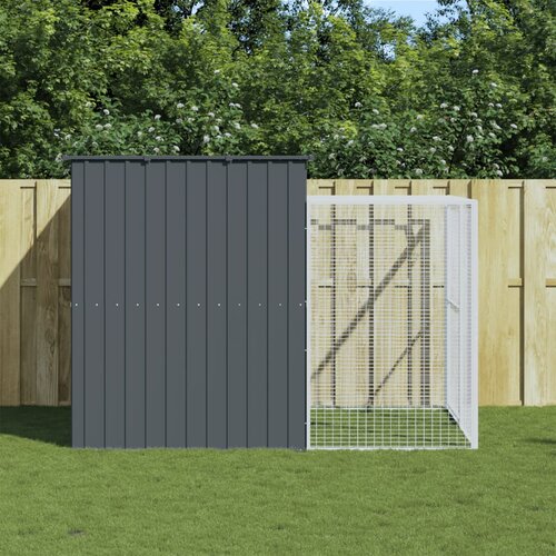 vidaXL Pasja uta s streho antracitna 214x253x181 cm pocinkano jeklo Cene