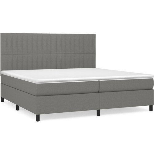 Maison Chic Box spring postelja - Vzmetna postelja z vzmetnico temno siva 200x200 cm blago SL6663, (21904948) Cene