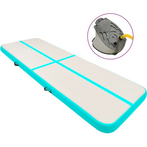  Strunjača na napuhavanje s crpkom 500 x 100 x 15 cm PVC zelena Slike