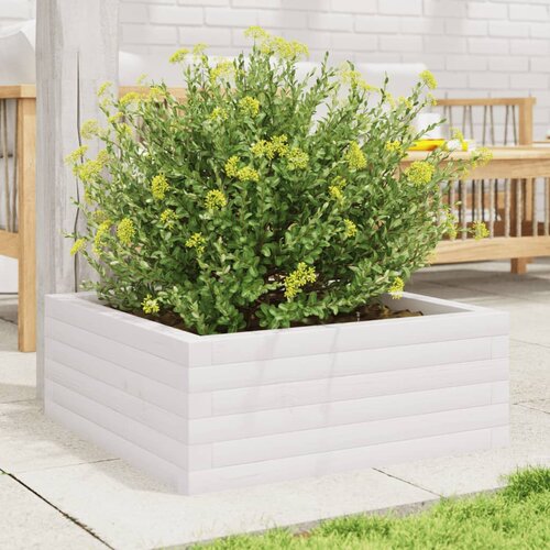  Vrtna sadilica bijela 60x60x23 cm od masivne borovine Slike