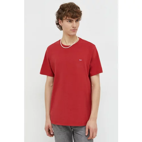 Levi's Bombažna kratka majica moški, rdeča barva