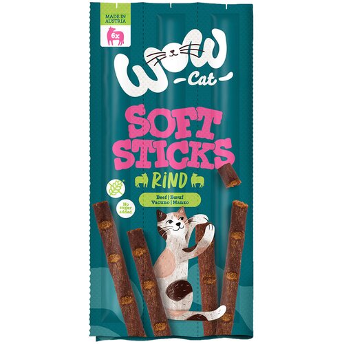 WOW Cat Soft Sticks - Govedina (6 x 5 g) Slike