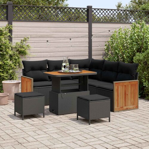  Sjedeća garnitura za vrt 8 kom. 8-Broj sjedala Crna 90 x 55 x 71 cm Cene