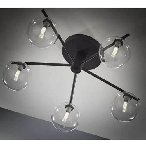 Jupiter 2046 - plafonska visilica prato 5xG9/10W/230V crna/prozirna Slike