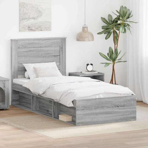  Okvir za krevet s uzglavljem Siva Sonoma 100 x 200 cm Cijene