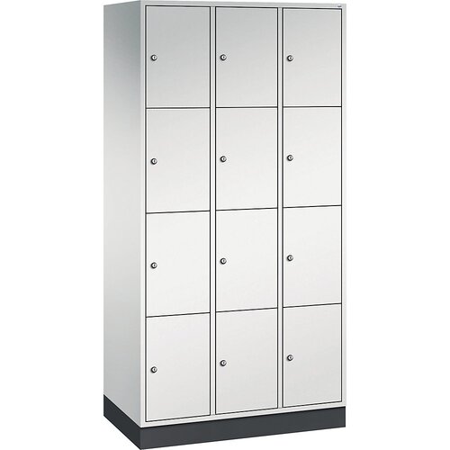 C+P Jeklena omara s predelki z zaklepanjem INTRO, višina predelka 435 mm, ŠxG 920 x 500 mm, 12 predelkov, korpus svetlo siv, vrata svetlo siva Cene