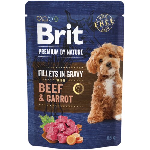 Brit fileti za pse u sosu Beef &amp;amp; Carrot 85g Slike
