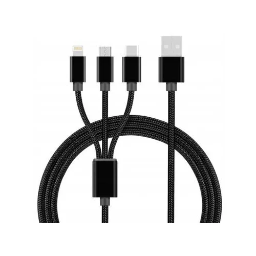 Msonic USB kabel Micro USB, TYPE-C USB, Lightning za polnjenje mobilnih naprav 3v1 2A 1m