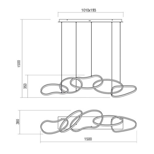  Redo 01-2599 - LED prigu&amp;scaron;iva luster na sajli BIAS LED/108,6W/230V 3000K crna Slike
