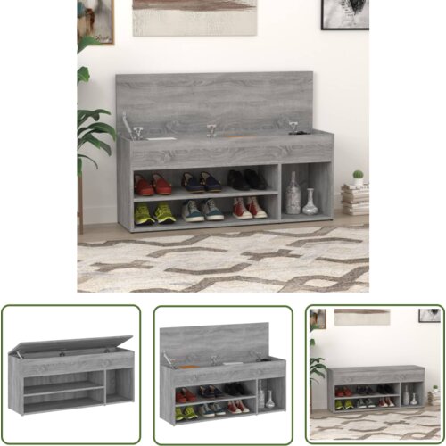 The Living Store Klop za čevlje siva sonoma 105x30x45 cm konstruiran les - Klop Za Čevlje, (21744500) Cene