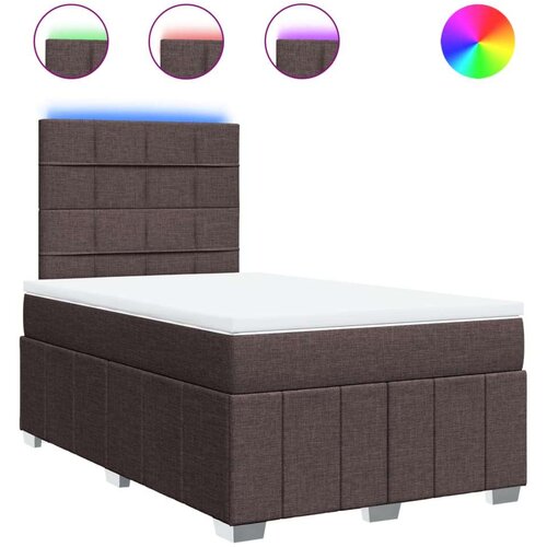 VidaXL Krevet box spring s madracem tamnosmeđi 120 x 190 cm od tkanine Slike