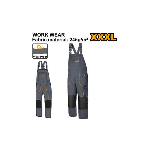 Ingco WUCT8033.XXXL radne pantalone sa tregerima vel xxxl super Cene