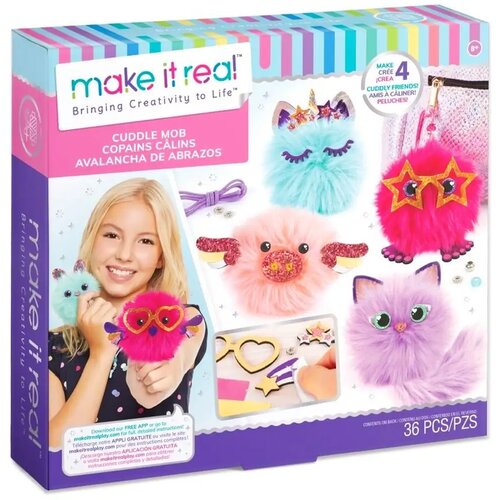 Make_it_Real Make It Real: Set za izdelavo ljubkih puhastih žogic, 4 kosi Slike