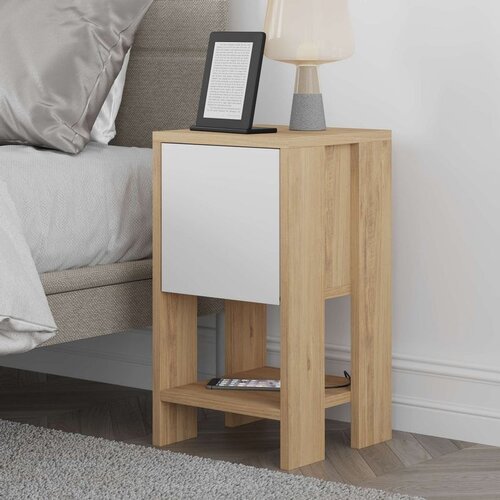 Hanah home ema - sapphire oak, white sapphire oakwhite nightstand Cene