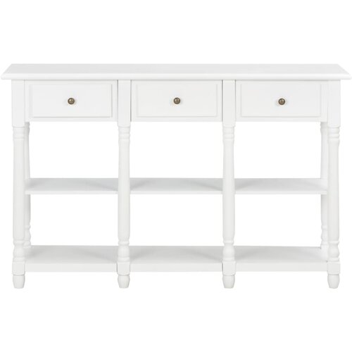 Maison Chic konzolna miza - miza ob steni bela 110x30x76 cm inženirski les, (21785918) Slike