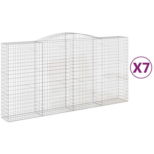  Lučne gabionske ko&amp;scaron;are 7 kom 400x50x200/220cm pocinčano željezo Slike
