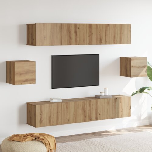 vidaXL Komplet TV omaric s polico 6 pcs Artisan star 80 x 30 x 30 cm Cene