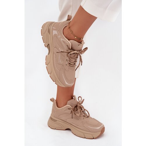 Boto Women&amp;#039;s Sports Sneakers With Double Lacing Beige Annelie Slike