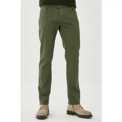 ALTINYILDIZ CLASSICS Men's Green 360 Degree All-Direction Stretch Slim Fit Slim Fit Cotton Comfort Trousers