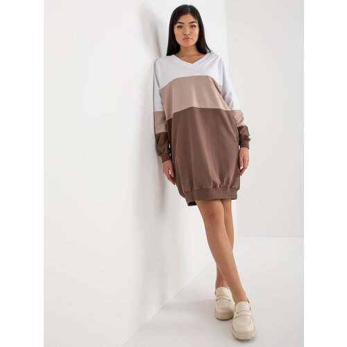 RUE PARIS Dress-RV-SK-8382.31-white-brown Cene
