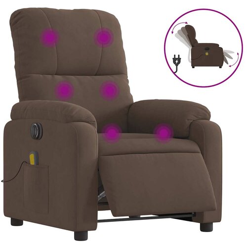 Maison Chic Električni masažni naslanjač - Relax naslanjač rjava mikrovlakna, (22042562) Cene