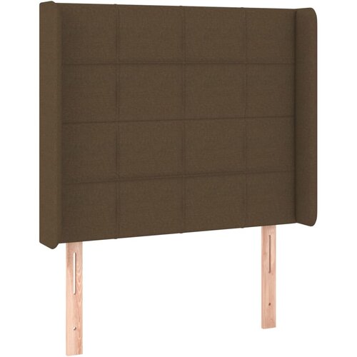  LED uzglavlje tamnosmeđe 103 x 16 x 118/128 cm od tkanine Slike