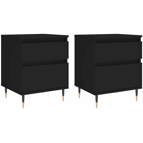  Noćni ormarići 2 kom crni 40x35x50 cm od konstruiranog drva Slike