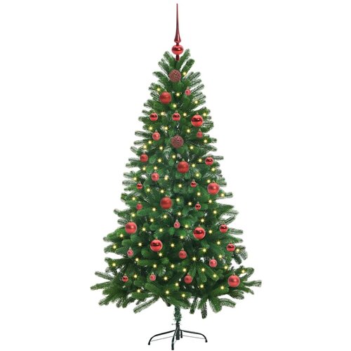  Božićno drvce s 150 LED svjetlima s stalakom Zelena 150 cm PE Slike