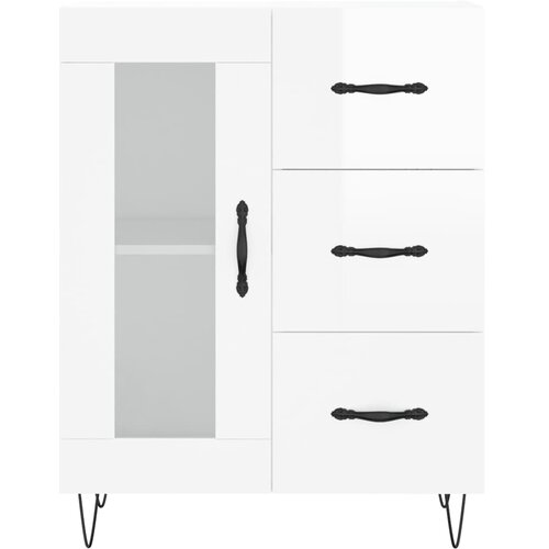  Komoda sjajna bijela 69,5x34x90 cm od konstruiranog drva Slike