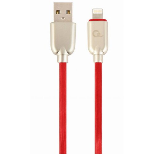 Gembird CC-USB2R-AMLM-2M-R Premium gumijasti 8-polni polnilni in podatkovni kabel 2 m rdeč, (5000136468) Cene