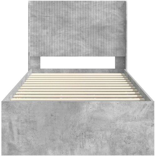  Okvir za krevet s pohranom i uzglavljem Betonska siva - Betonska siva 90 x 190 cm Slike