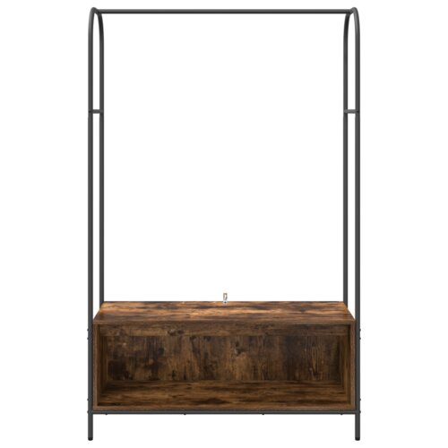 VidaXL Garderobna omara z policami Dimljen hrast 100x44x160 cm Slike