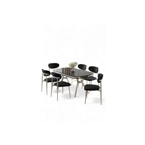 Hanah home trpezarijski set, 7 dijelova, crni Cene