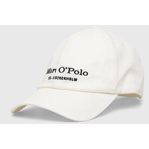 Marc O'Polo Bombažna bejzbolska kapa bela barva