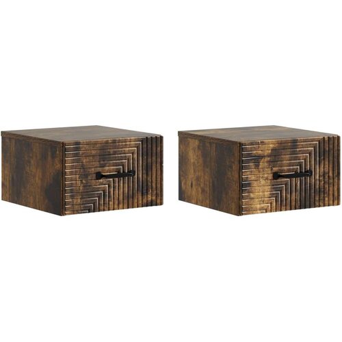  Stenski nočni omarici 2 pcs Dimljen hrast 34,5 x 33 x 20 cm, (5000209853) Cene