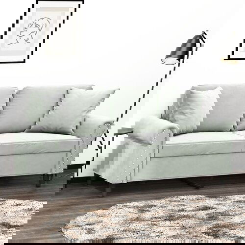 VidaXL Dvosjed s ukrasnim jastucima svjetlosivi 140 cm bar&amp;scaron;unasti Slike