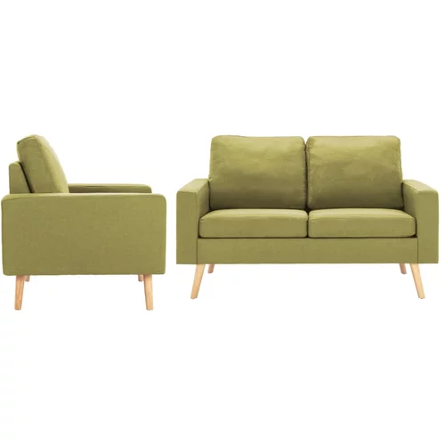  2-dijelni set sofa od tkanine zeleni